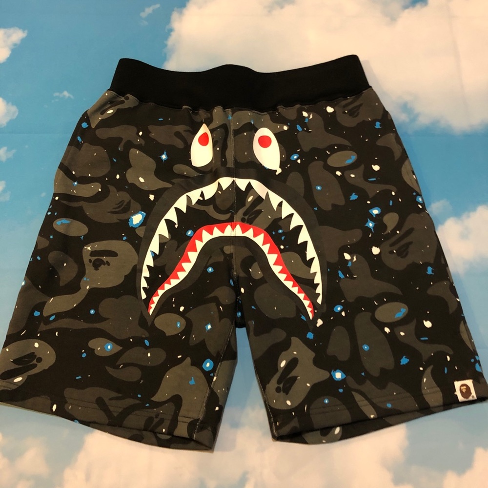 Bape Space Camo Shark Shorts